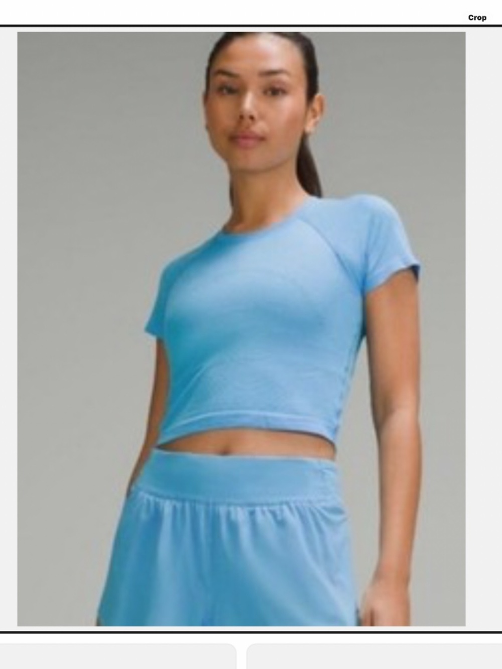LULULEMON SWIFTLY TECH CROPPED - KAYAK BLUE - SIZE 14